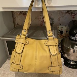 SUNSHINE YELLOW LEATHER PERFECT 10 TOTE